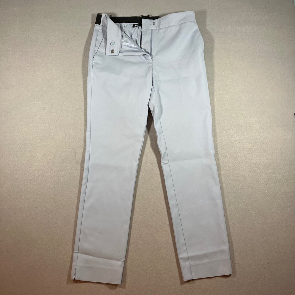 Zara Light Blue Tailored Dress Stretch Pants Sz M Elastic Back Office Siren